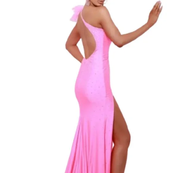 SALE NWT Johnathan Kayne 2810 Mesh Prom Dress Purple Size 4 - Picture 3 of 6